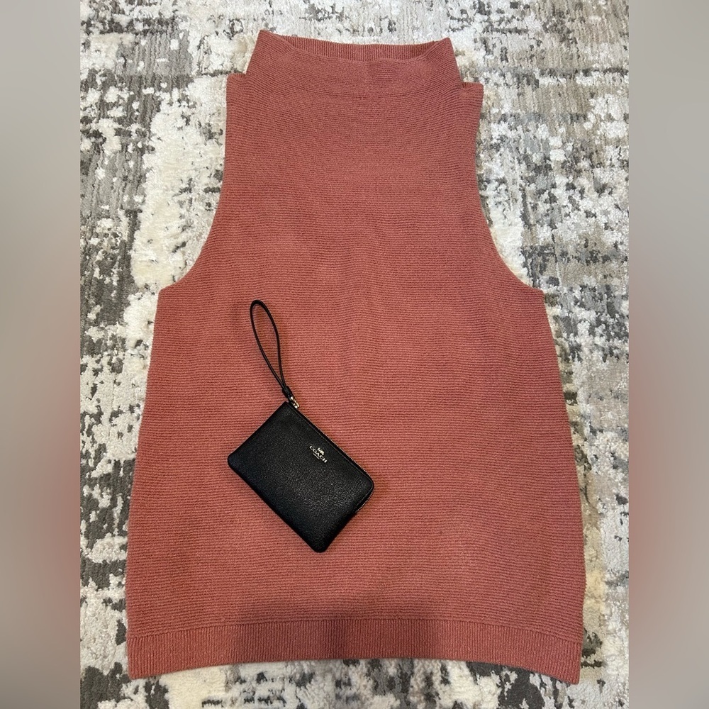 Free People Ottoman Slouchy Tunic Women’s Sweater Tank Dusty Rose Ribbed Sz L